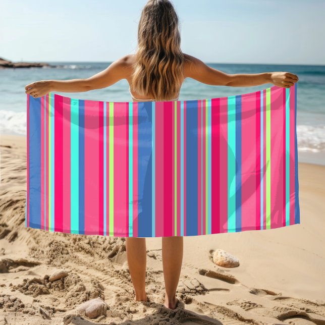 Chic Modern Girly Candy Stripe Muster Strandtuch (Von Creator hochgeladen)