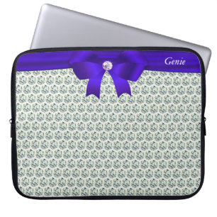 Chic modern & glitzernde Diamanten auf silbernem L Laptopschutzhülle