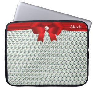 Chic modern & glitzernde Diamanten auf silbernem L Laptopschutzhülle