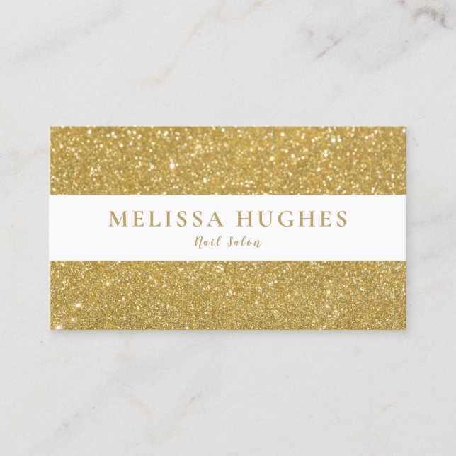 Chic Modern Gold Glitzer Visitenkarte (Vorderseite)