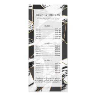 Chic Modern Gold Marble und Black Geometric Werbekarte