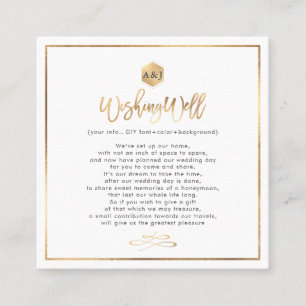 Chic+Modern Gold-Script-Wunschkarten Quadratische Visitenkarte