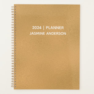 Chic Modern Gold White 2024 Wochen monatlich Planer
