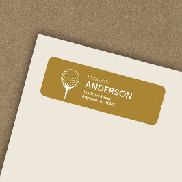 Chic Modern Golf Ball & T-Shirt Gold Rücksendeadre