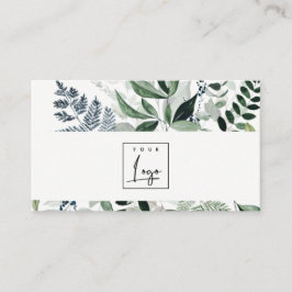 Chic Modern Green Leafy Tropical Foliage Fern Logo Visitenkarte