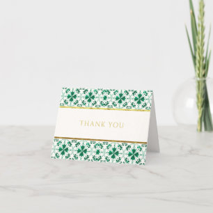 Chic Modern Green St. Patrick's Day Baby Shower Dankeskarte