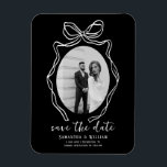 Chic Modern Hand Drawn Bow Wedding Save the Date Magnet<br><div class="desc">Chic Modern Hand Drawn Bow Wedding Save the Date Magnet</div>