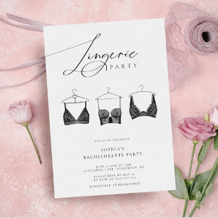 Chic Modern Lingerie Junggeselinnen-Abschied Einladung
