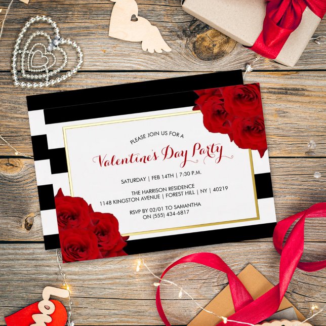 Chic Modern Luxe Valentine's Day Party Folieneinladung (Von Creator hochgeladen)