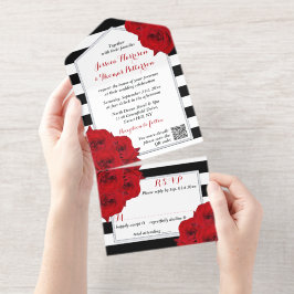 Chic Modern Luxe Wedding Real Silberfolie gepresst All-in-One-Einladung