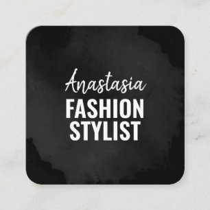 Chic Modern Luxus Schlicht Black Einfach Minimalis Quadratische Visitenkarte