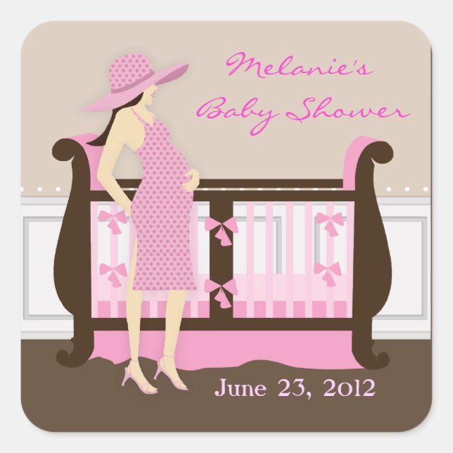 Chic Modern Mama Baby Shower Stickers (Vorderseite)