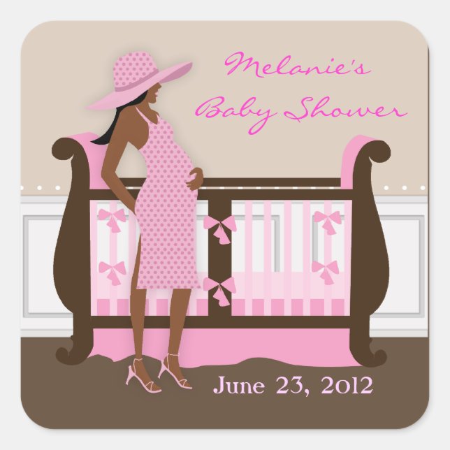 Chic Modern Mama Baby Shower Stickers (Vorderseite)