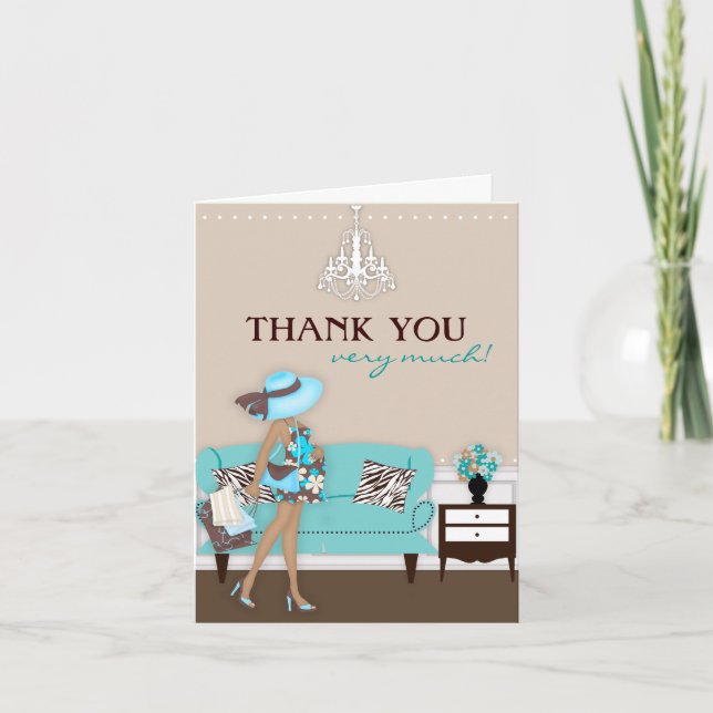 Chic Modern Mama Babydusche Danke Karte (Vorderseite)