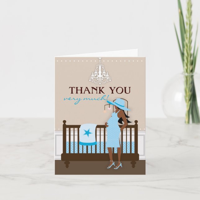 Chic Modern Mama Babydusche Danke Karte (Vorderseite)