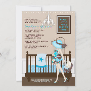Chic Modern Mama Moderne Babydusche Einladung
