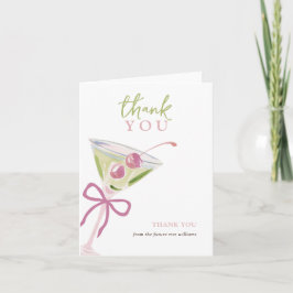Chic Modern Martini Bridal Shower Thank You Card Dankeskarte