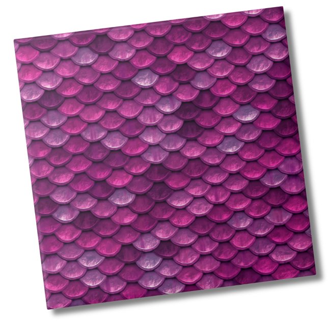 Chic Modern Metallic Muster Fliese (Girly Metallic Pink Purple Mermaid Scales Pattern ceramic tile)