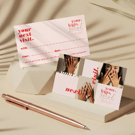 Chic Modern Minimal Logo Nail Salon Foto Collage Terminkarte