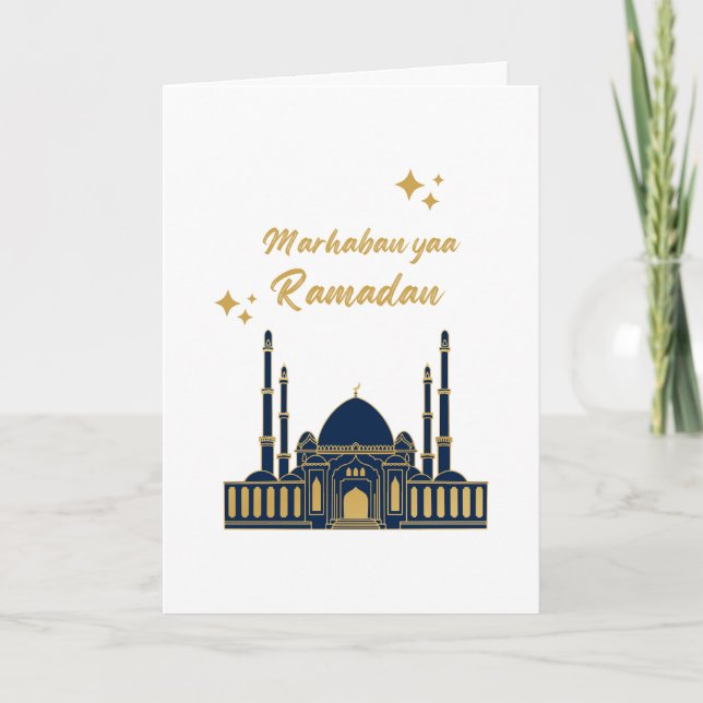 Chic Modern Minimal Ramadan Greeting Karte (Vorderseite)