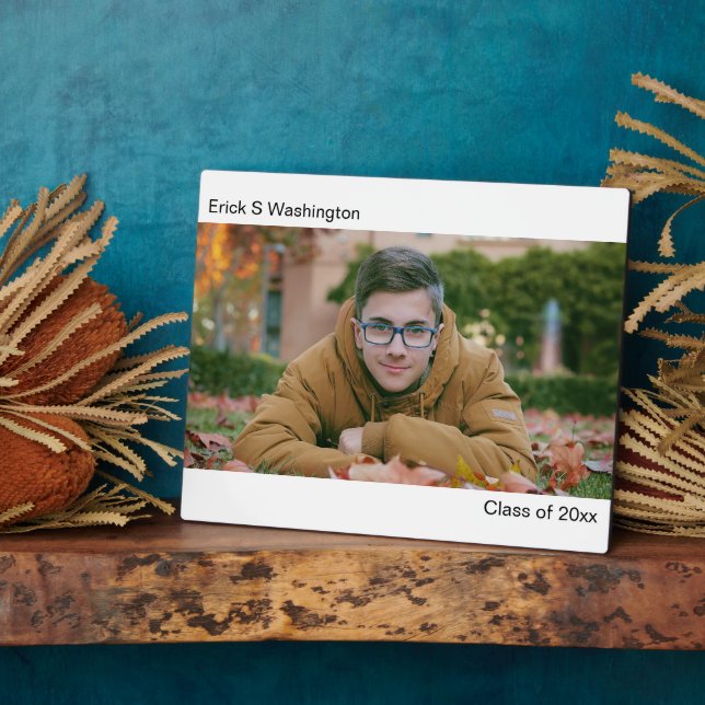 Chic Modern Minimalist Graduate Photo Desktop  Fotoplatte (Seite)