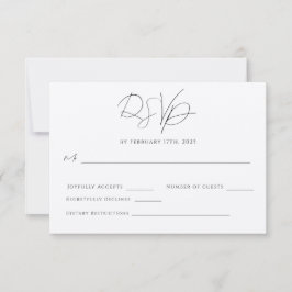 Chic Modern Minimalistisch Einfache Elegante RSVP Karte