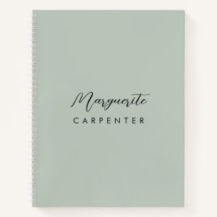 Chic Modern Minimalistisch Signature Script Sage G Notizbuch