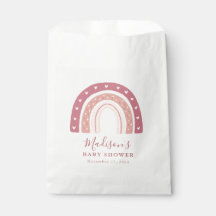 Chic Modern Pastel Pink Rainbow Baby Dusche
