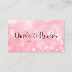 Chic Modern Pink Bokeh Visitenkarte