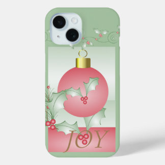Chic Modern Pink Green Christmas Joy Case-Mate iPhone Hülle