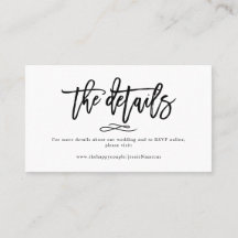 Chic+Modern Pinselskripte - Details zur Hochzeit