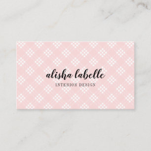 Chic & Modern Plush Pink Kariert Visitenkarte