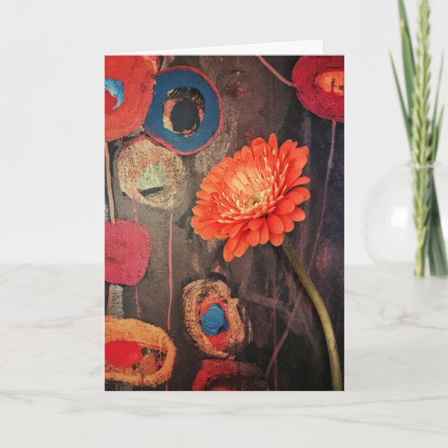 Chic Modern Poppies Geburtstagskarte Karte (Vorderseite)