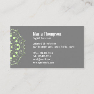 Chic Modern Professional Green and Grey QR Code Visitenkarte