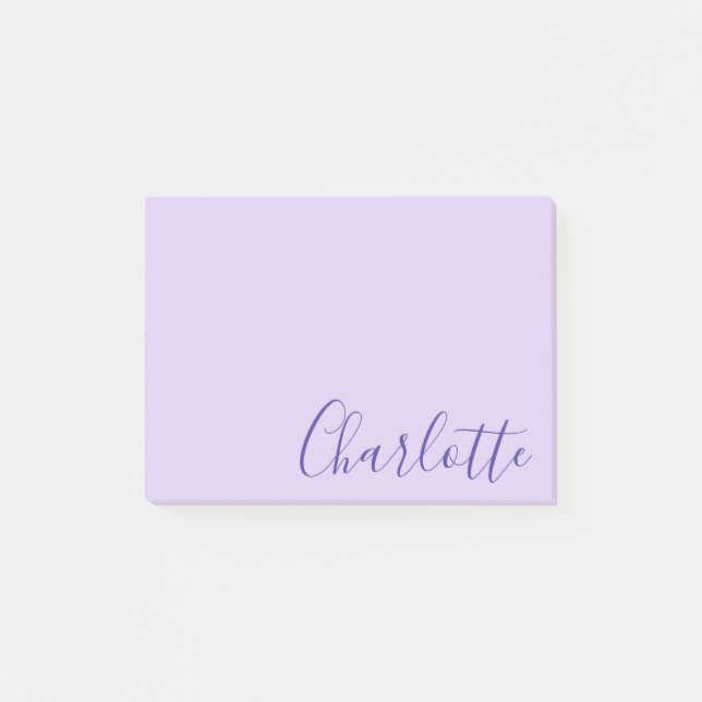 Chic Modern Purple Script Fully Customizable Post-it Klebezettel (Vorderseite)