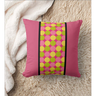 Chic Modern Rasberry Polka Dot Throw Kissen