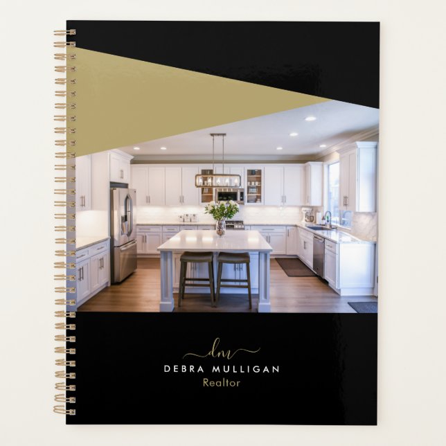 Chic Modern Realtor Spiral Agenda Planer (Vorderseite)
