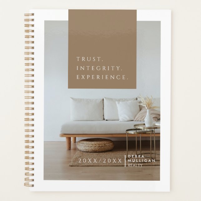 Chic Modern Realtor Spiral Agenda Planer (Vorderseite)