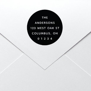 Chic Modern Round Black & White Permastempel