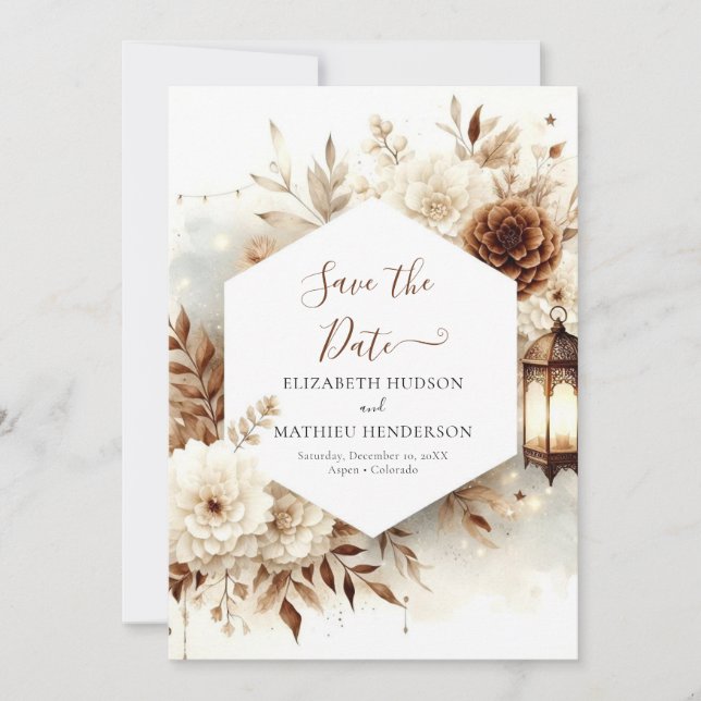 Chic Modern Rustic Wedding Save The Date (Vorderseite)