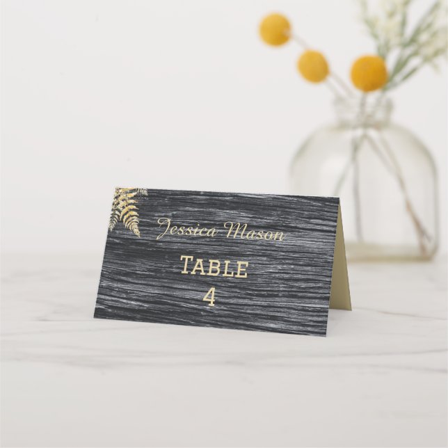 Chic Modern Rustic Weddner Platzkarte (Vorderseite)