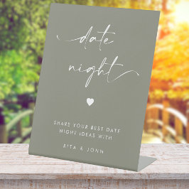 Chic Modern Sage Green Date Jar Ideen Hochzeitszei Sockelschild