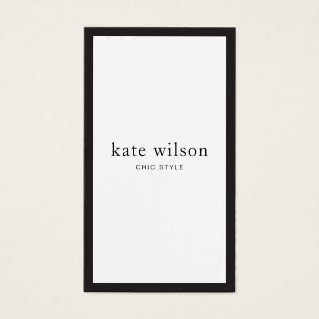 Chic Modern Schwarz-weiß Beruflich (Vorderseite)