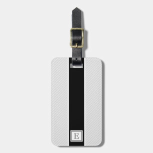 Chic Modern Schwarz-weiß Stripes Gepäckanhänger