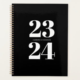 Chic Modern Schwarz-weiß Typografie wöchentlich Planer