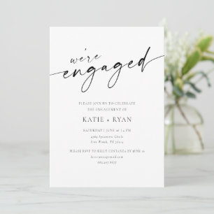 Chic Modern Script Engagement Party Einladungen