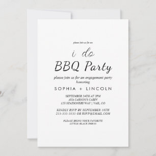 Chic Modern Script "I Do GRILLEN" Engagement Party Einladung