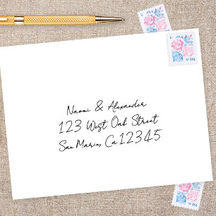 Chic Modern Script Minimalistische Rücksendeadress Permastempel