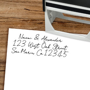 Chic Modern Script Minimalistische Rücksendeadress Permastempel