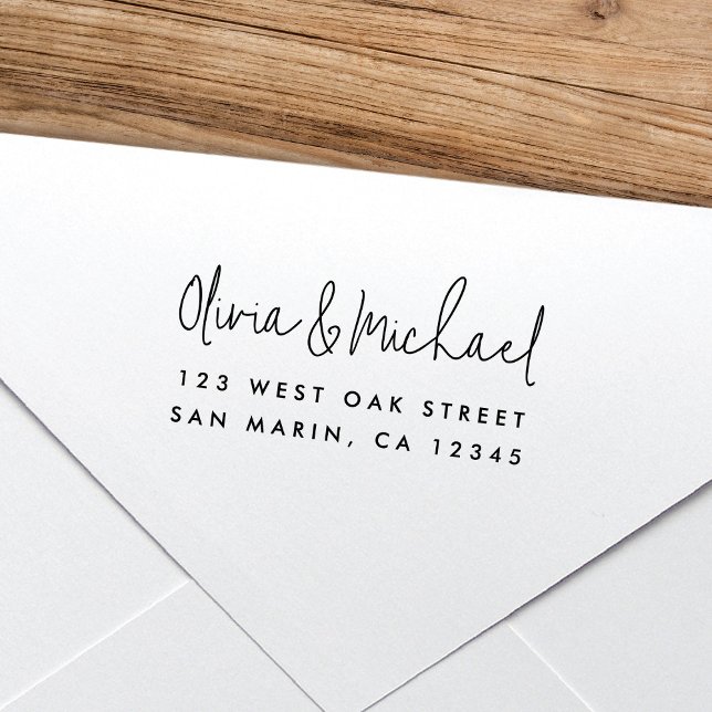 Chic Modern Script Name Return Address  Permastempel (Von Creator hochgeladen)